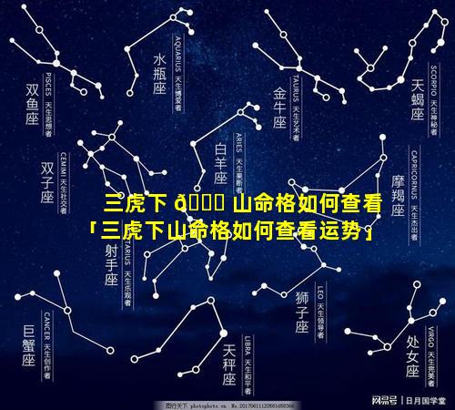 三虎下 🐅 山命格如何查看「三虎下山命格如何查看运势」